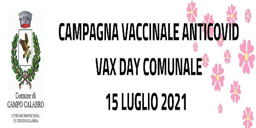 Vax Day Campo Calabro: vaccinazione il 15 luglio per tutte le categorie