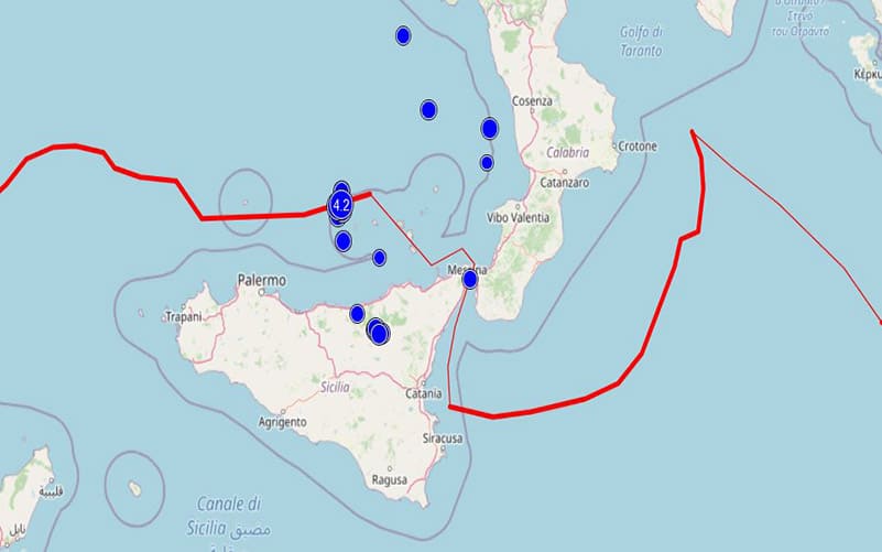 Terremoto, continua lo sciame sismico tra le isole Eolie e lo Stretto di Messina