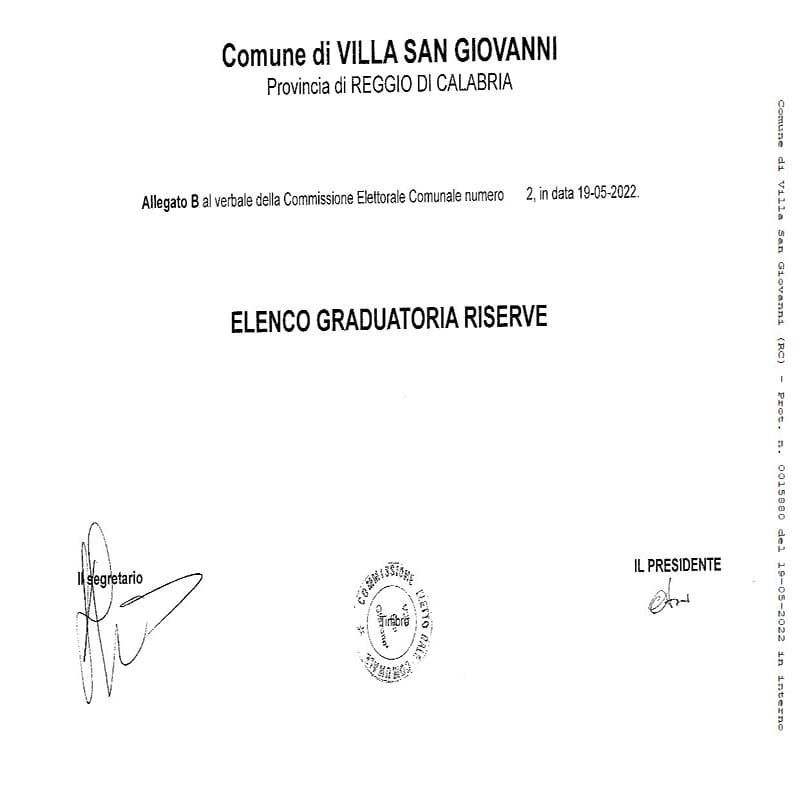 Villa San Giovanni: elenco scrutatori per le elezioni comunali 2022