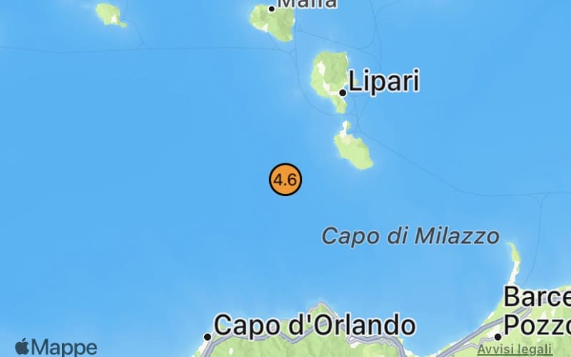 Terremoto di magnitudo 4.6 nelle Isole Eolie, anche la costa Calabra trema
