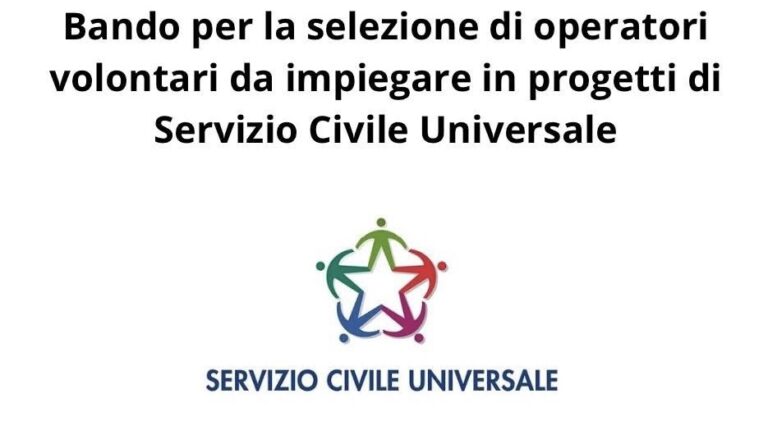 Bando per la selezione di 62.549 operatori volontari per il Servizio Civile Universale