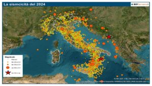 mappa terremoti in Italia - anno 2024