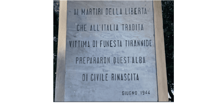 stele restaurata a reggio calabria per il 25 aprile